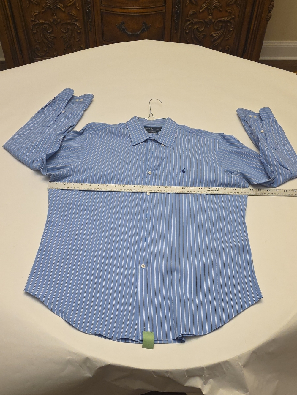 Polo by Ralph Lauren Men’s Light Blue Stripe Dress Shirt